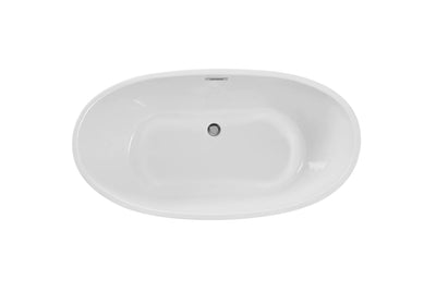 product image for ines 54 soaking double slipper bathtub by elegant furniture bt10354gw 4 45