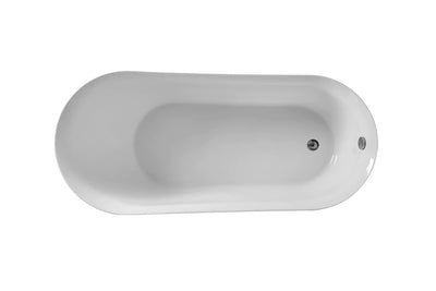 product image for chantal 70 soaking single slipper bathtub by elegant furniture bt10870gw 4 34