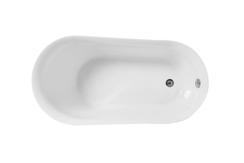 media image for chantal 54 soaking single slipper bathtub by elegant furniture bt10854gw 4 22