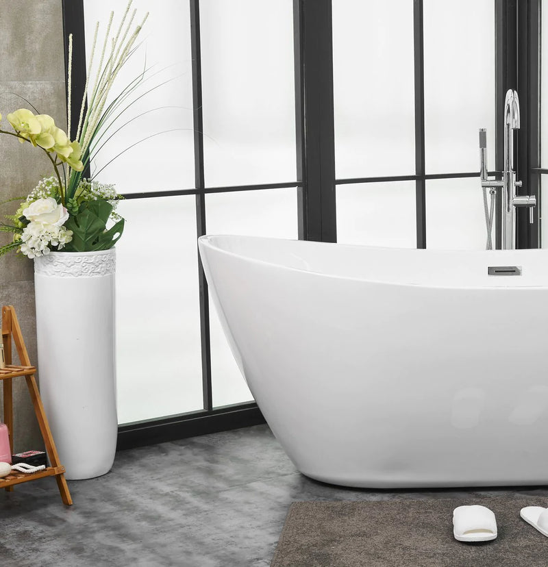 media image for ines 72 soaking double slipper bathtub by elegant furniture bt10372gw 14 227