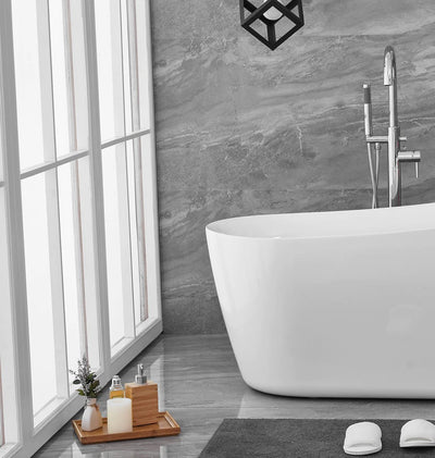 product image for chantal 54 soaking single slipper bathtub by elegant furniture bt10854gw 13 66