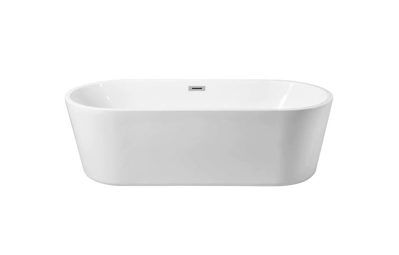 media image for odette 65 soaking roll top bathtub by elegant furniture bt10665gw 1 291