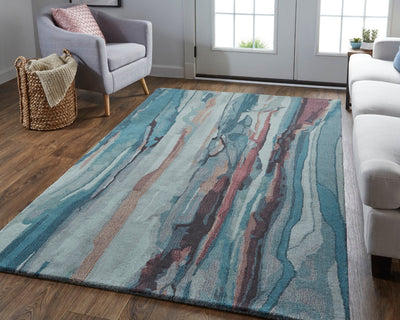 product image for Nakita Hand-Tufted Watercolor Crystal Teal/Red/Tan Rug 6 82