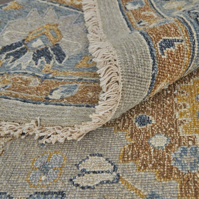 product image for Aleska Oriental Blue/Brown/Gray Rug 6 56
