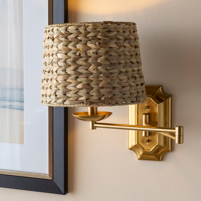 media image for Dustin DUS-001 Wall Sconce in Natural Shade & Gold Fixture by Surya 244