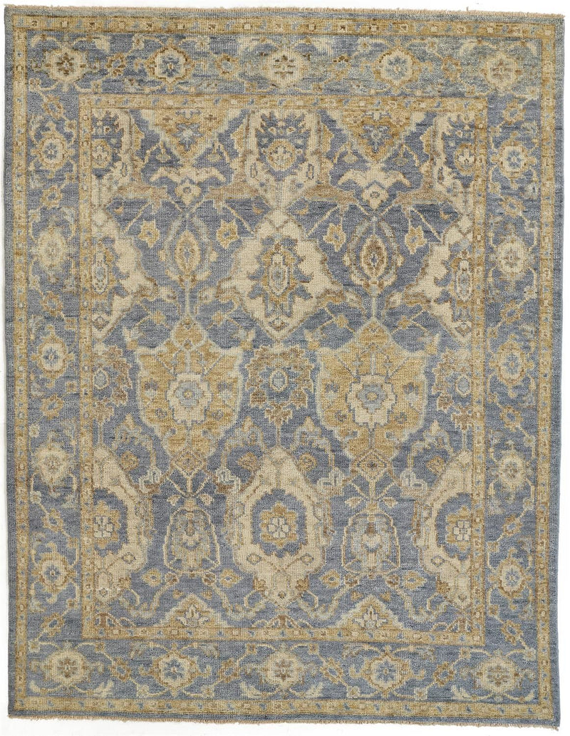 media image for Irie Hand Knotted Blue and Gold Rug by BD Fine Flatshot Image 1 240