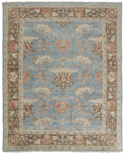 product image of Bennet Hand Knotted Blue and Brown Rug by BD Fine Flatshot Image 1 577