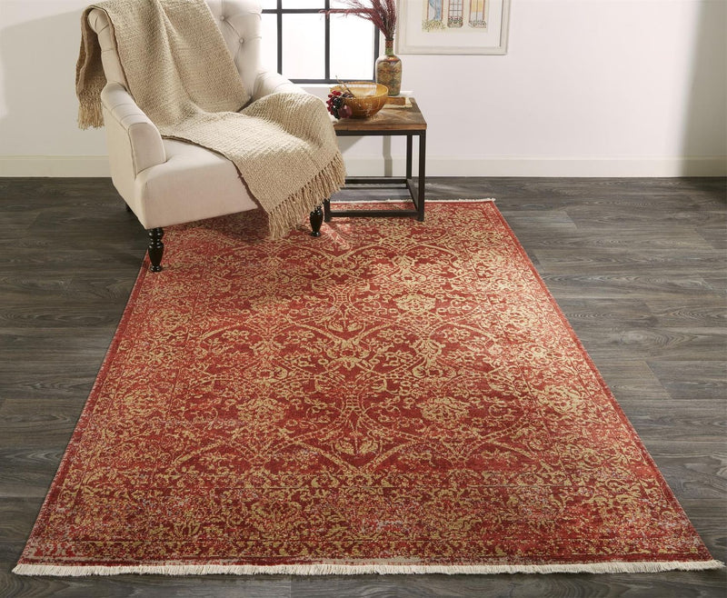 media image for Tessina Red and Gold Rug by BD Fine Roomscene Image 1 243