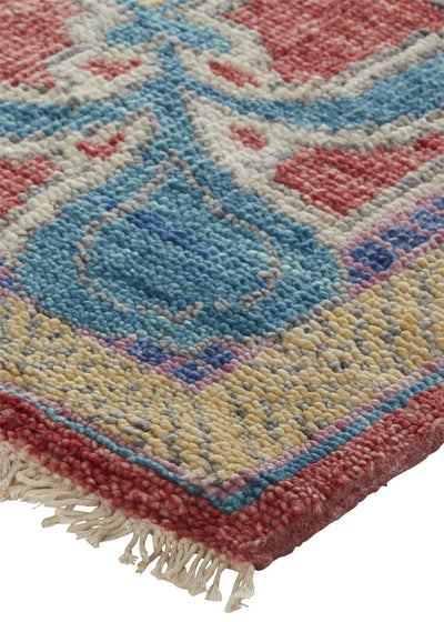 product image for Bennet Hand Knotted Blue and Red Rug by BD Fine Corner Image 1 55