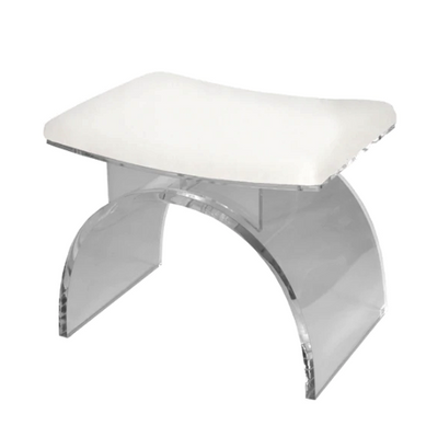 product image for lucite arched stool base with cushion in various colors 2 7