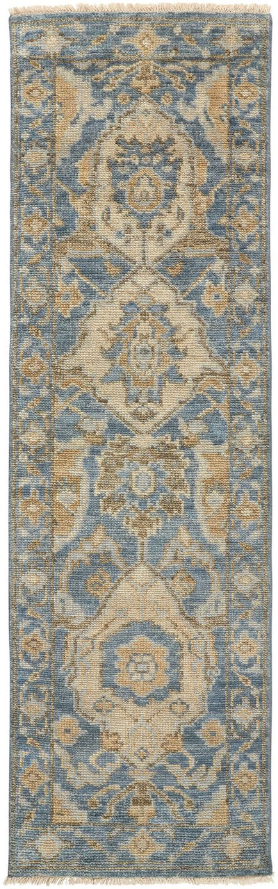 product image for Irie Hand Knotted Blue and Gold Rug by BD Fine Flatshot Image 1 33