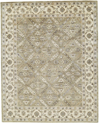 product image of Botticino Hand Tufted Green and Beige Rug by BD Fine Flatshot Image 1 516