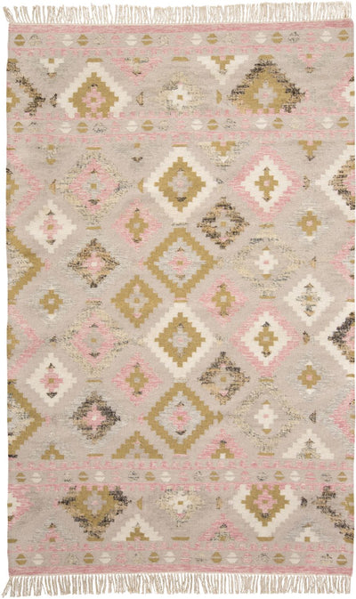 product image of Tralee Flatweave Ivory and Pink Rug by BD Fine Flatshot Image 1 522