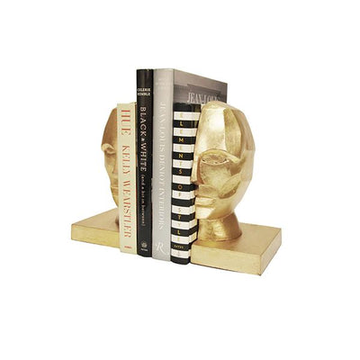 product image of Edmund Pair of Profile Bookends in Gold Leaf design by BD Studio 54