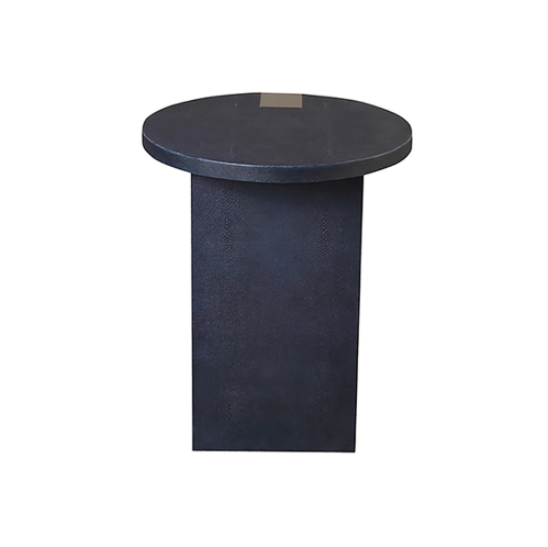 media image for round side table with antique brass faux shagreen in various colors 9 259