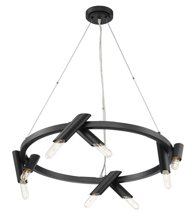 product image for Pipeline 8 Light Unique Modern Wagon Wheel Chandelier By Lumanity 3 89
