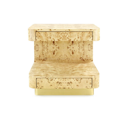 product image for Emil 2-Drawer Side Table in Burl 24