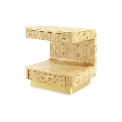 product image for Emil 2-Drawer Side Table in Burl 15