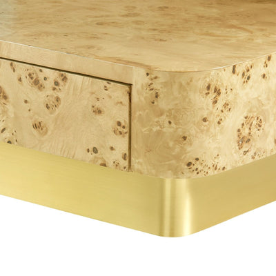 product image for Emil 2-Drawer Side Table in Burl 79