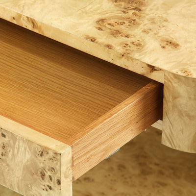 product image for Emil 2-Drawer Side Table in Burl 56