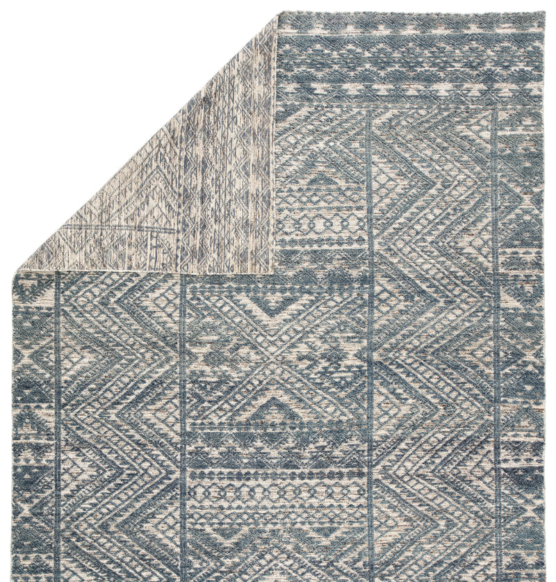 media image for rei08 prentice hand knotted geometric blue ivory area rug design by jaipur 4 294