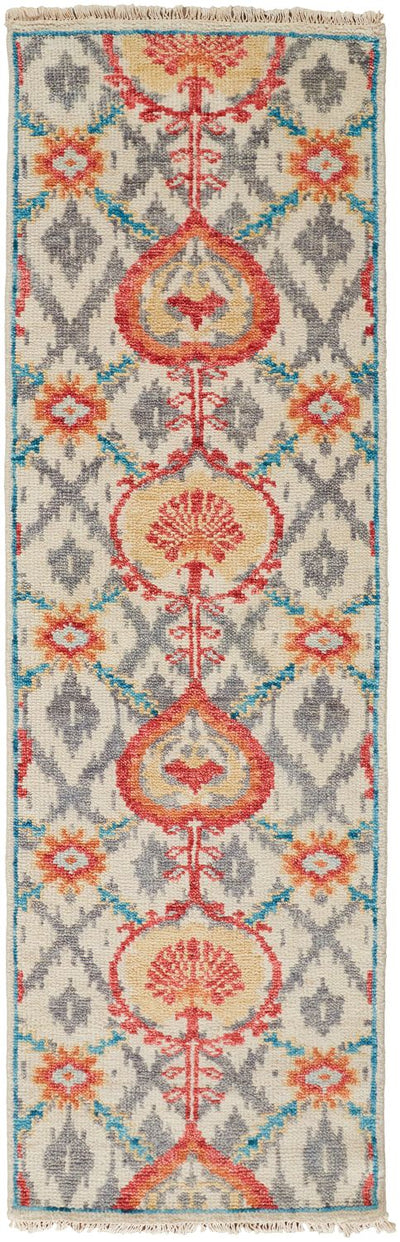 product image for Bennet Hand Knotted Orange and Gray Rug by BD Fine Flatshot Image 1 71