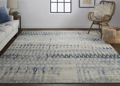 product image for Scottsdale Hand Knotted Tan and Blue Rug by BD Fine Roomscene Image 1 4
