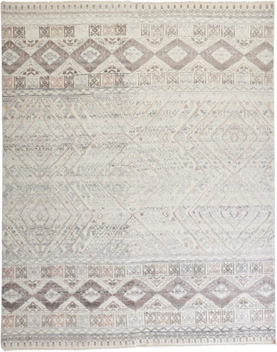 product image for Eckhart Hand Knotted Ivory and Pink Rug by BD Fine Flatshot Image 1 69