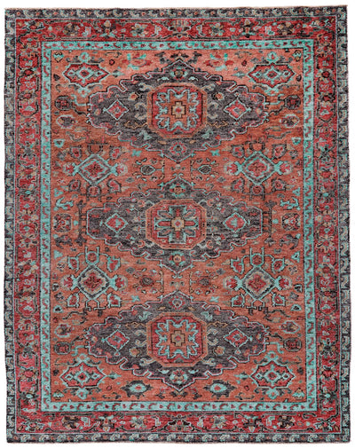 product image of Bashyr Hand Knotted Rust and Blue Rug by BD Fine Flatshot Image 1 537