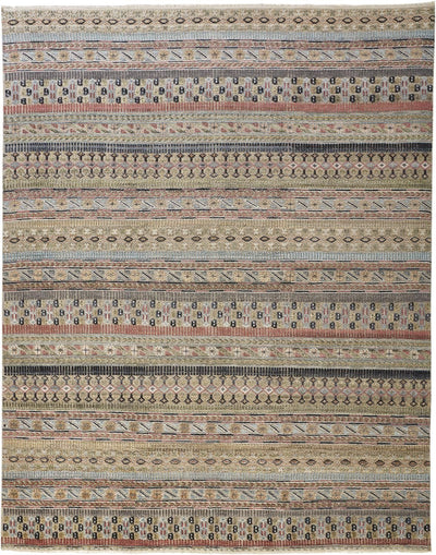 product image for Eckhart Hand Knotted Tan and Blue Rug by BD Fine Flatshot Image 1 97
