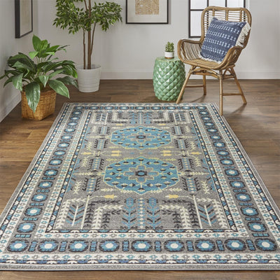 product image for Hurst Gray and Blue Rug by BD Fine Roomscene Image 1 62