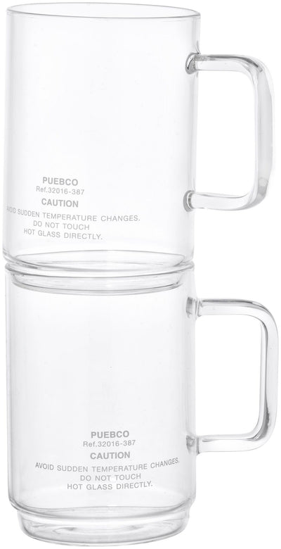 product image for borosilicate glass mug shallow stacking design by puebco 9 40