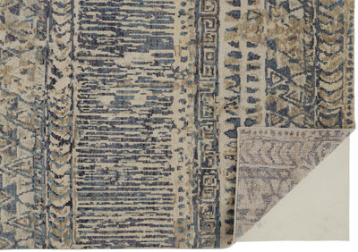 product image for Scottsdale Hand Knotted Blue and Beige Rug by BD Fine Fold Image 1 45
