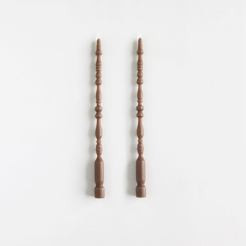 media image for beeswax spindle taper candle set of 2 by borrowed blu bb0537s 3 245
