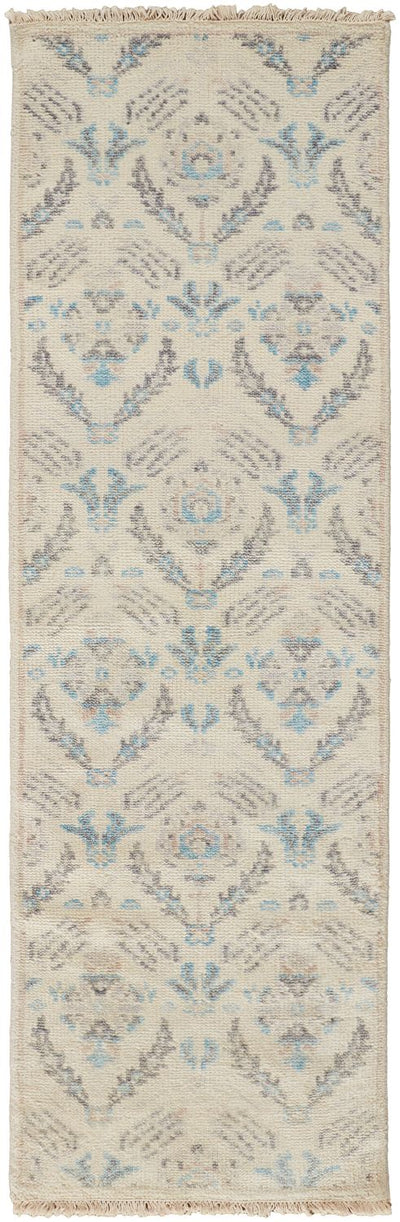 product image for Bennet Hand Knotted Beige and Blue Rug by BD Fine Flatshot Image 1 37