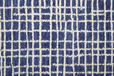 product image for Carrick Hand-Tufted Crosshatch Navy Blue Rug 2 86