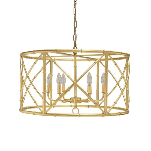 media image for six light bamboo chandelier in various colors 2 233