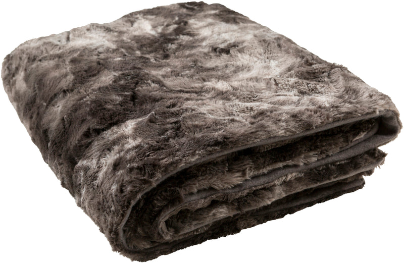 media image for Felina FLA-8000 Faux Fur Throw in Charcoal by Surya 251