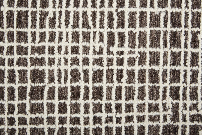 media image for Carrick Hand-Tufted Crosshatch Chocolate Brown Rug 2 230
