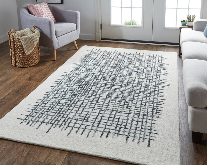 media image for Carrick Hand-Tufted Crosshatch Ivory/Graphite Gray Rug 6 272