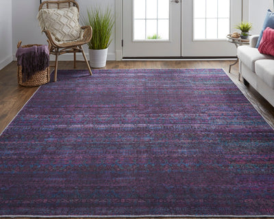 product image for Welch Striated Black / Purple Rug 6 46