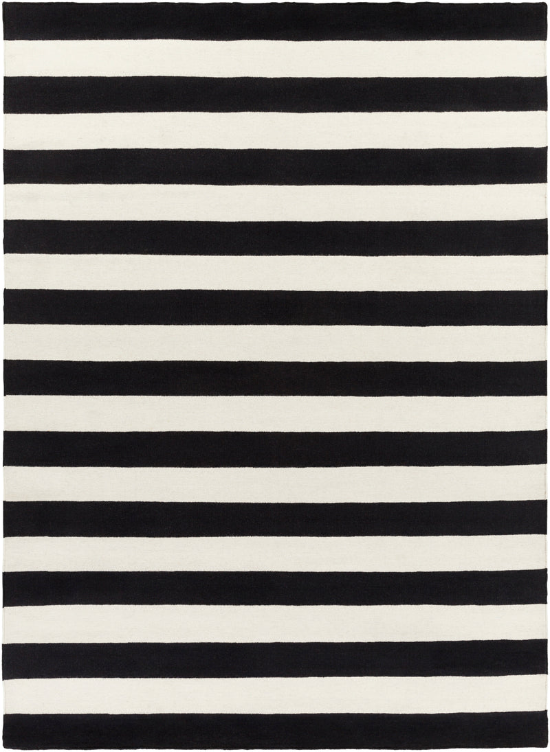 media image for frontier collection 100 wool area rug in jet black and white design by surya 1 1 285