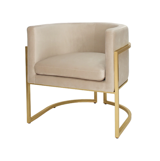 media image for Gold Leaf Frame Barrel Arm Chair in Various Colors 211