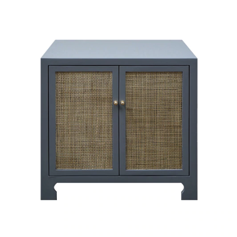 media image for two door cane cabinet with brass hardware in various colors 1 265