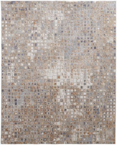 product image of Corben Mosaic Silver Gray/Brown Rug 1 544