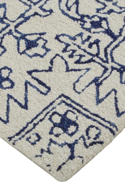 product image for Natal Hand-Tufted Medallion Ivory/Navy Rug 4 85