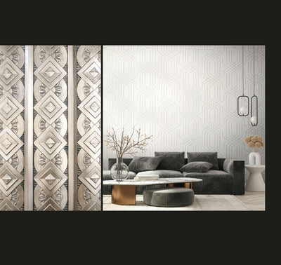 product image for Geo Wallpaper in Grey 33