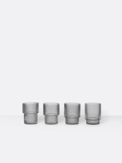product image of Ripple Glass Set in Smoked Grey by Ferm Living 59