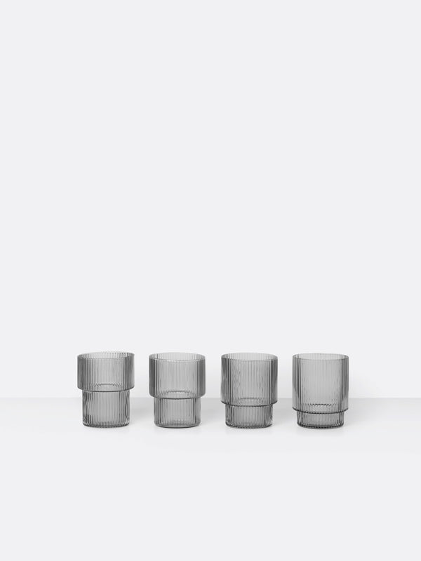 media image for Ripple Glass Set in Smoked Grey by Ferm Living 288