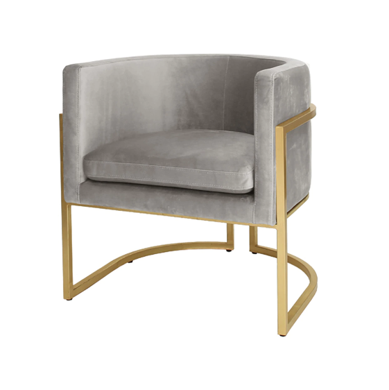 media image for Gold Leaf Frame Barrel Arm Chair in Various Colors 289